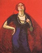 portrait of guus on a red ground kees van dongen